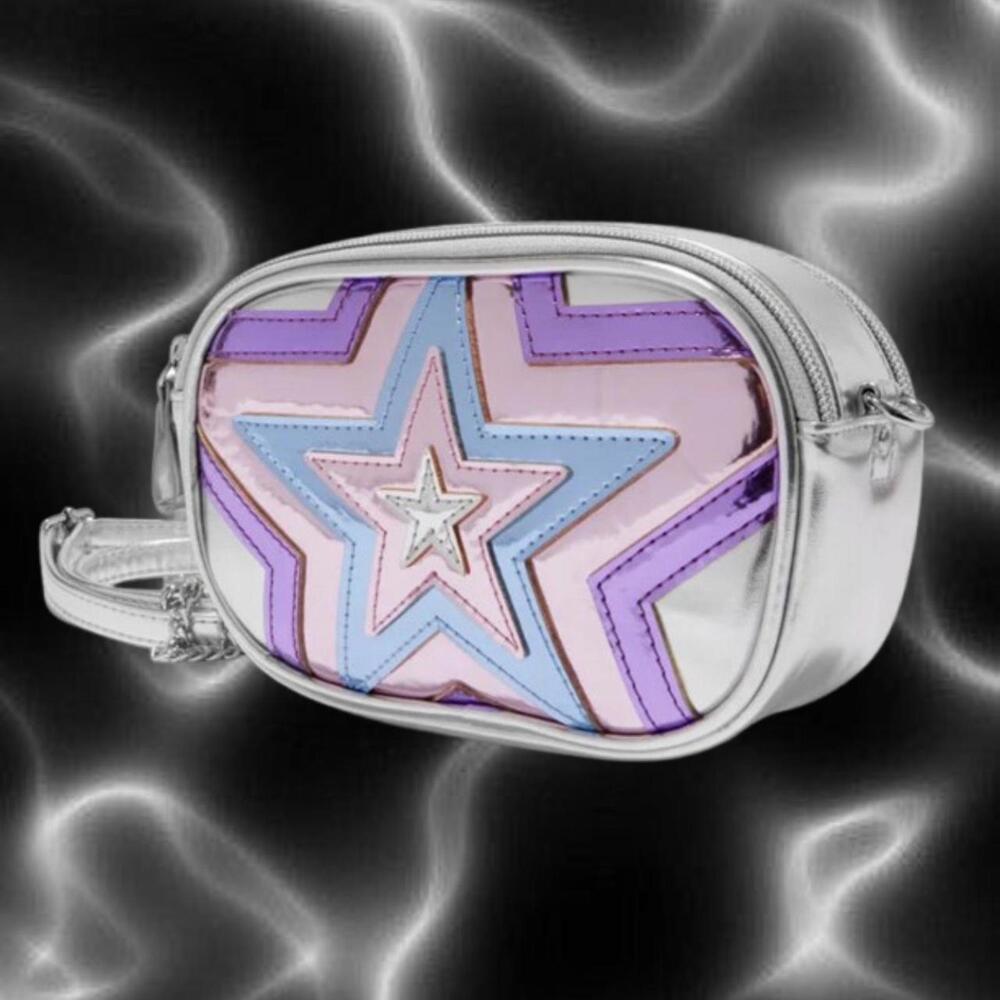 Brand New Silver and multicolored Crossbody Bag